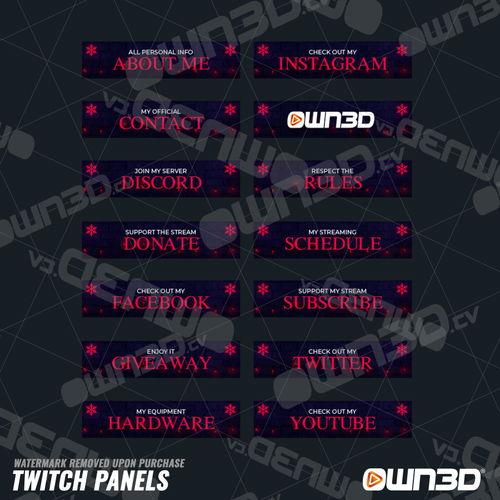 LED Christmas Twitch Panels - OWN3D