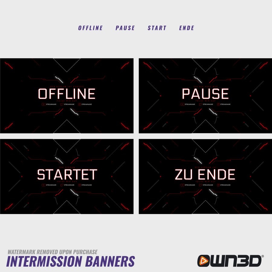 Darktech Intermission Banner - Offline, Pause, Start & Ende Screens