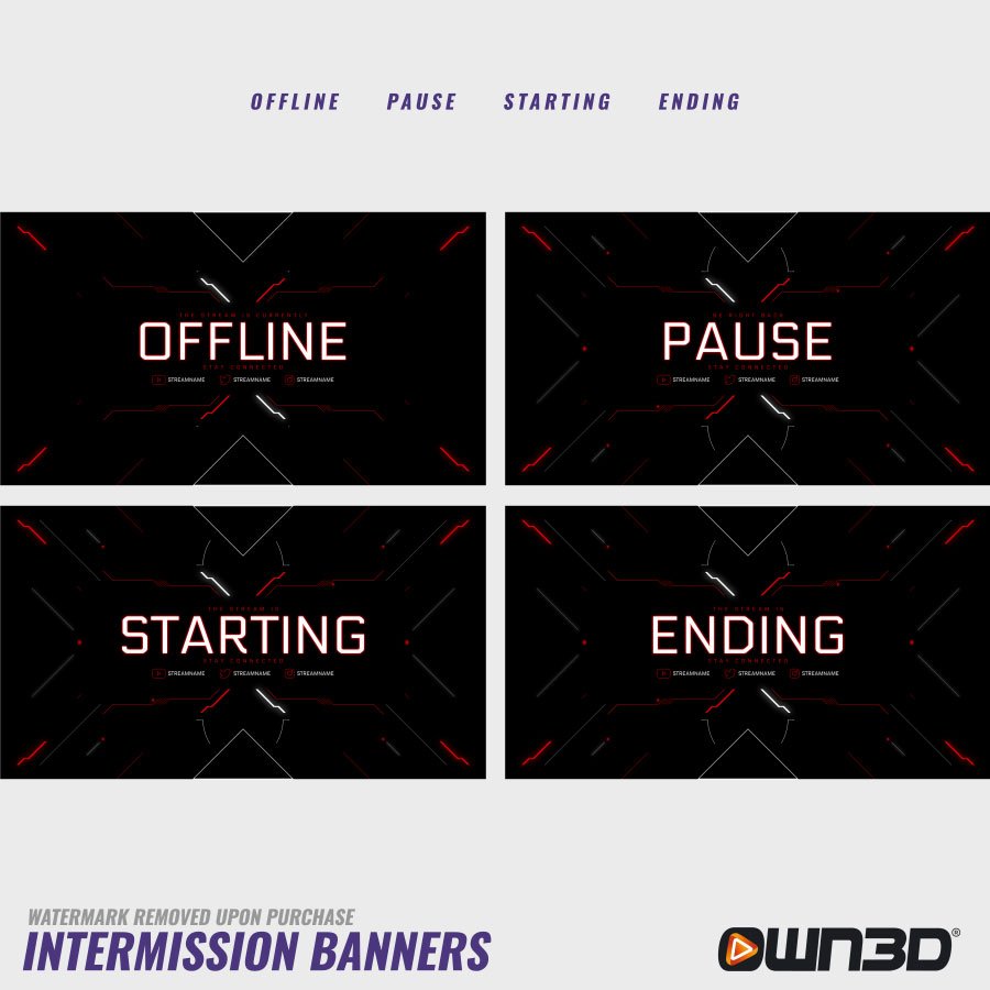 Darktech Intermission Banner - Offline, Pause, Start & End Screens