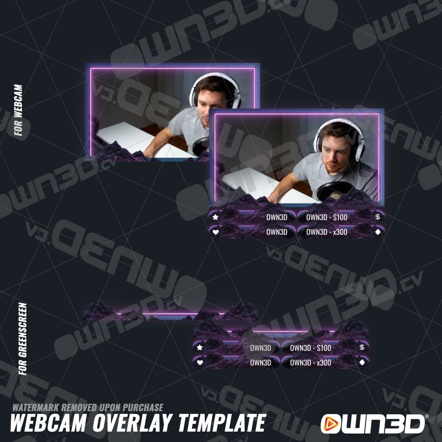 Synthrunner Webcam Overlays / Animated Cam Templates