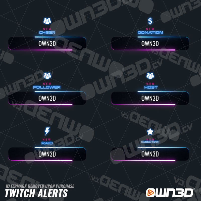 Clean Neon Twitch Alerts - OWN3D