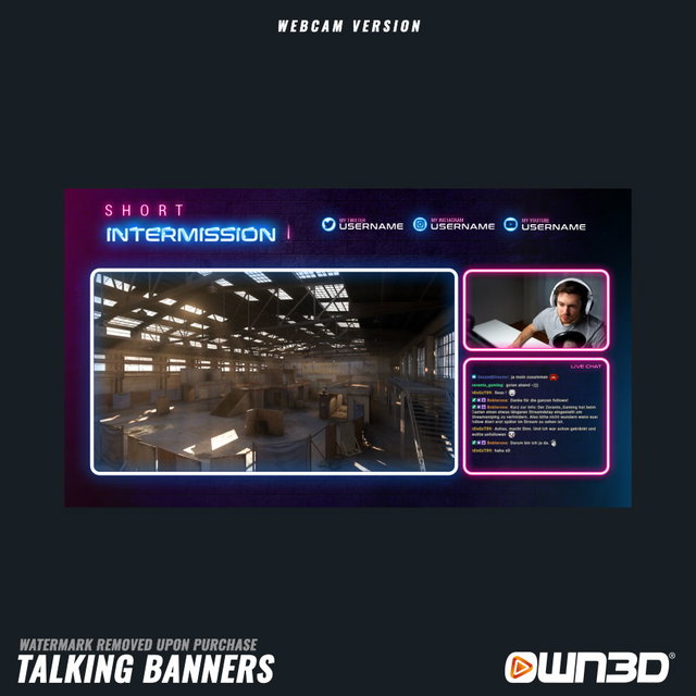 Clean Neon Chat Overlay / Screen / Banner - OWN3D