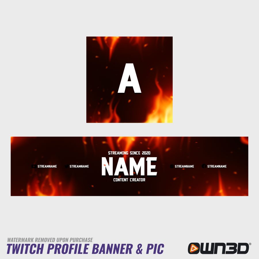Flames Banners de perfil da Twitch