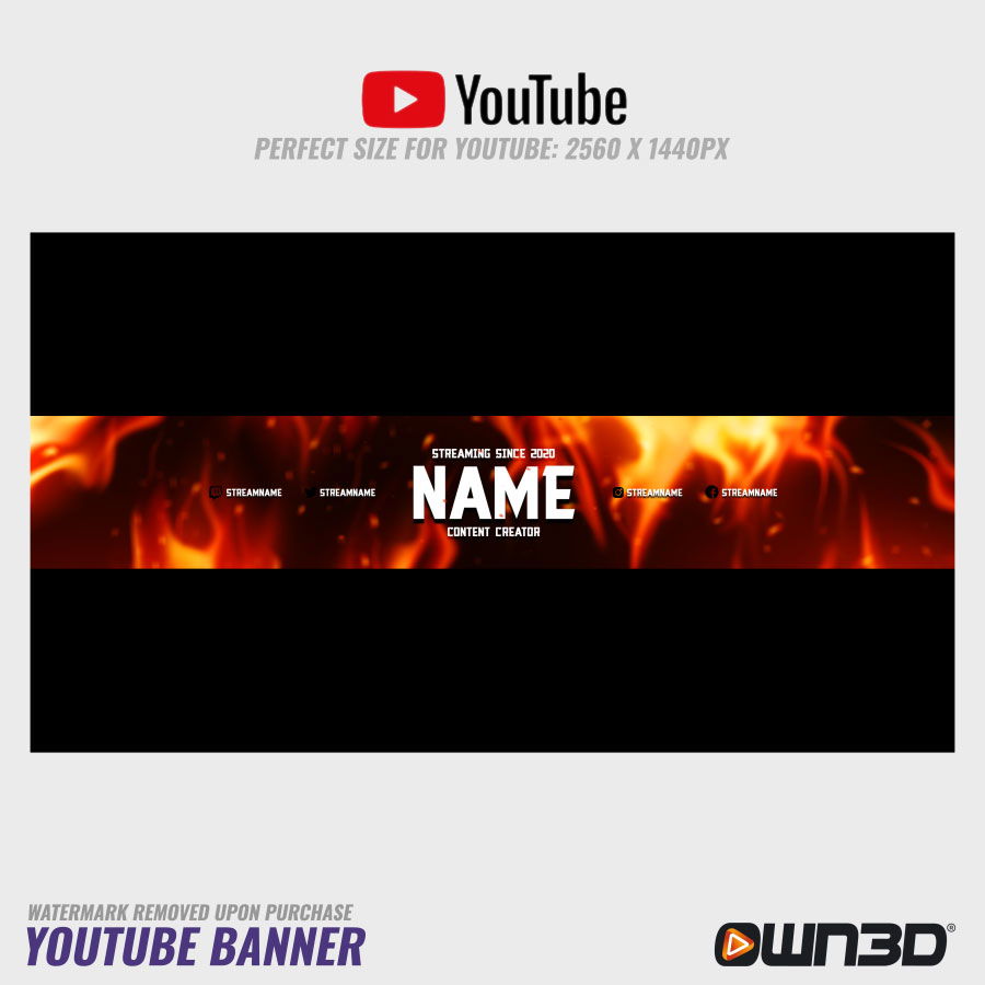 Flames YouTube Banner - OWN3D