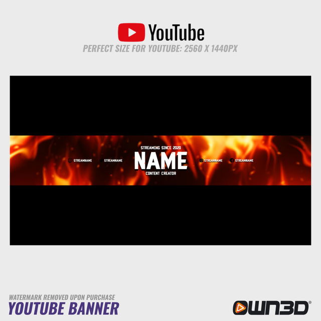 Flames Youtube Banner - Own3d