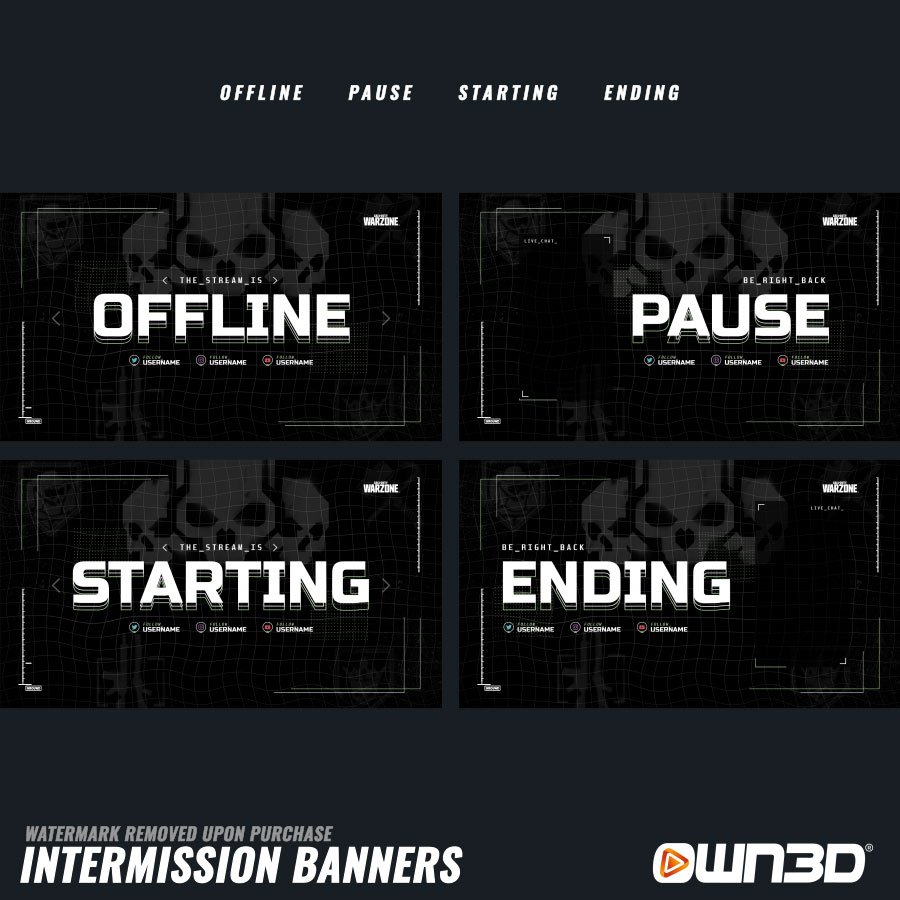 Call of Duty Ghost STREAM INTERMISSION BANNER: OFFLINE, PAUSE, START, ENDE