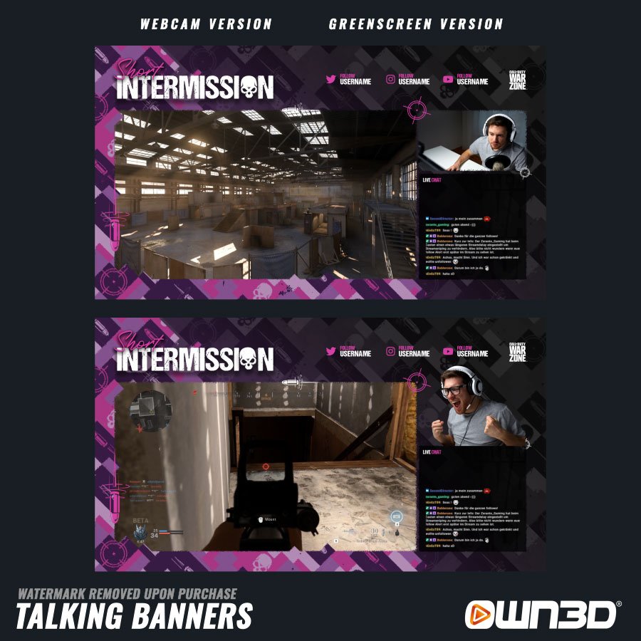 Call of Duty Headshot Pantallas para hablar / Overlays / Banners