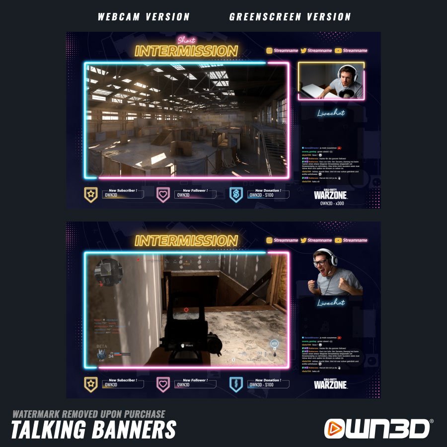 Call of Duty Neon Verdansk Overlay de Chat / Pantalla / Banner