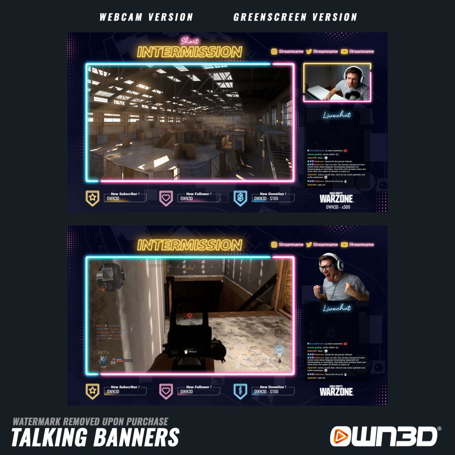 Chat Overlays / Screens / Banners for Twitch & More - OWN3D 🔥