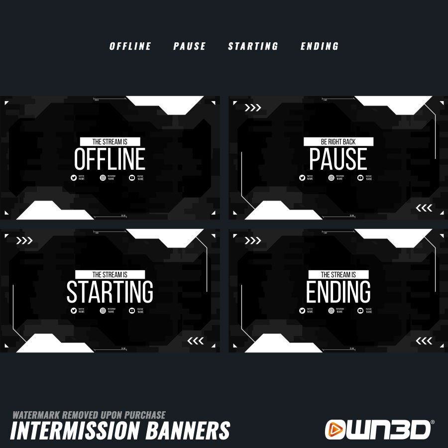 Dark Glitch Offline-Banner & Start-/ Pause- & End-Screens