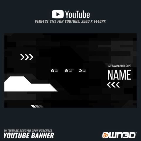 Dark Glitch YouTube Banner - OWN3D