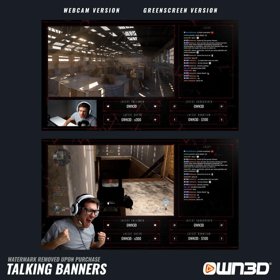 Minimal Red Chat Overlay / Screen / Banner