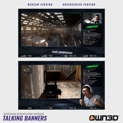 Modern Green Chat Overlay / Screen / Banner - OWN3D
