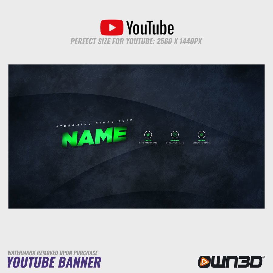 Modern Green YouTube Banner - OWN3D