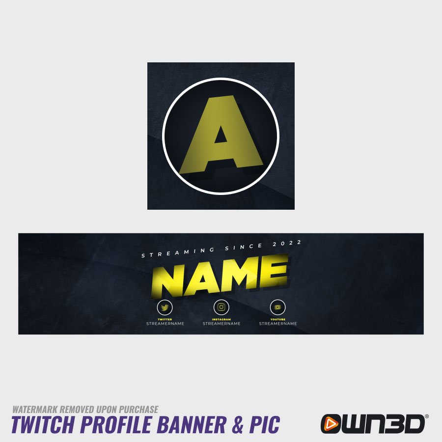 Modern Yellow Twitch banners