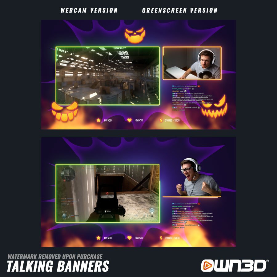 Neon Halloween Talking Screens / Overlays / Banners
