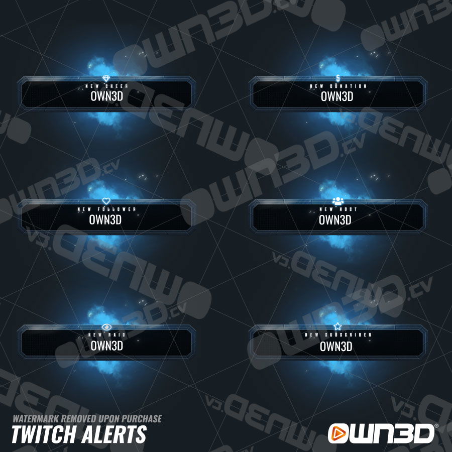 Unique Blue Stream Alerts for Streamlabs