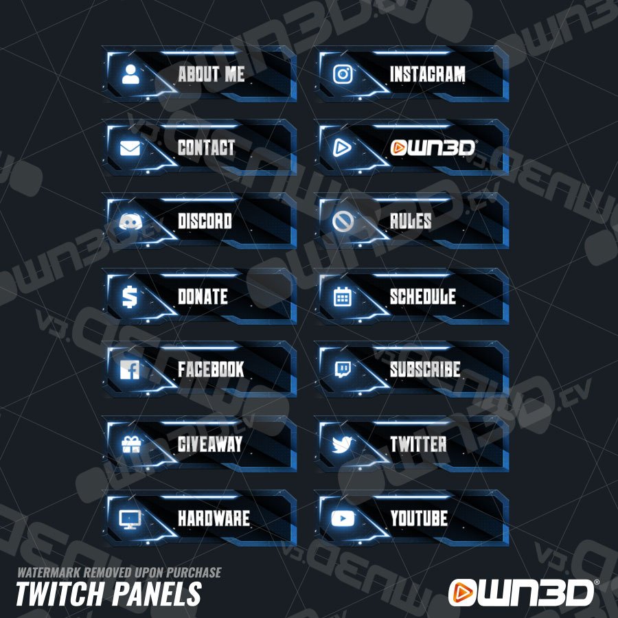 Unique Blue Twitch Panels
