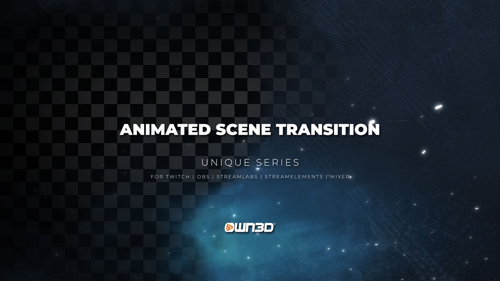 Unique Blue Transições de cena animadas para OBS