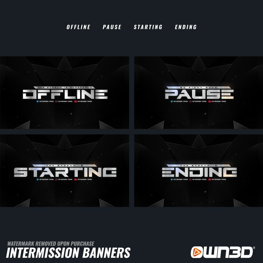 DarkMode Intermission Banner - Offline, Pause, Start & Ende Screens