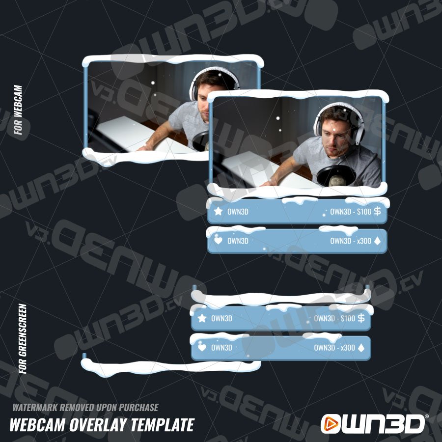Frost Webcam Overlays / Animated Cam Templates