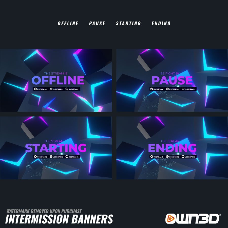 Lucent Offline-Banner & Start-/ Pause- & End-Screens