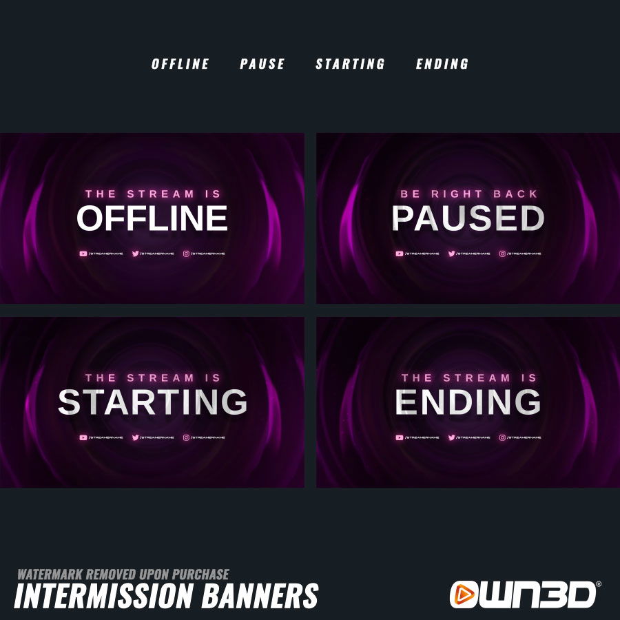 Minimalisticcircle Intermission Banner - Offline, Pause, Start & End ...