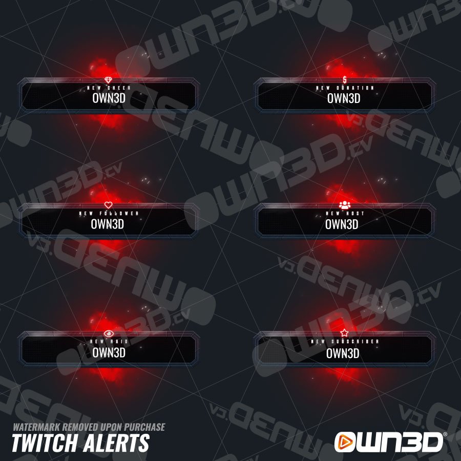 Unique Red Stream Alerts for Streamlabs