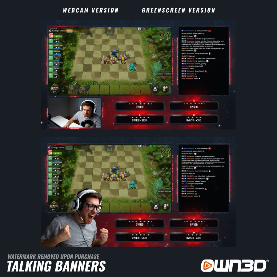 Unique Red Talking Screens / Overlays / Banners