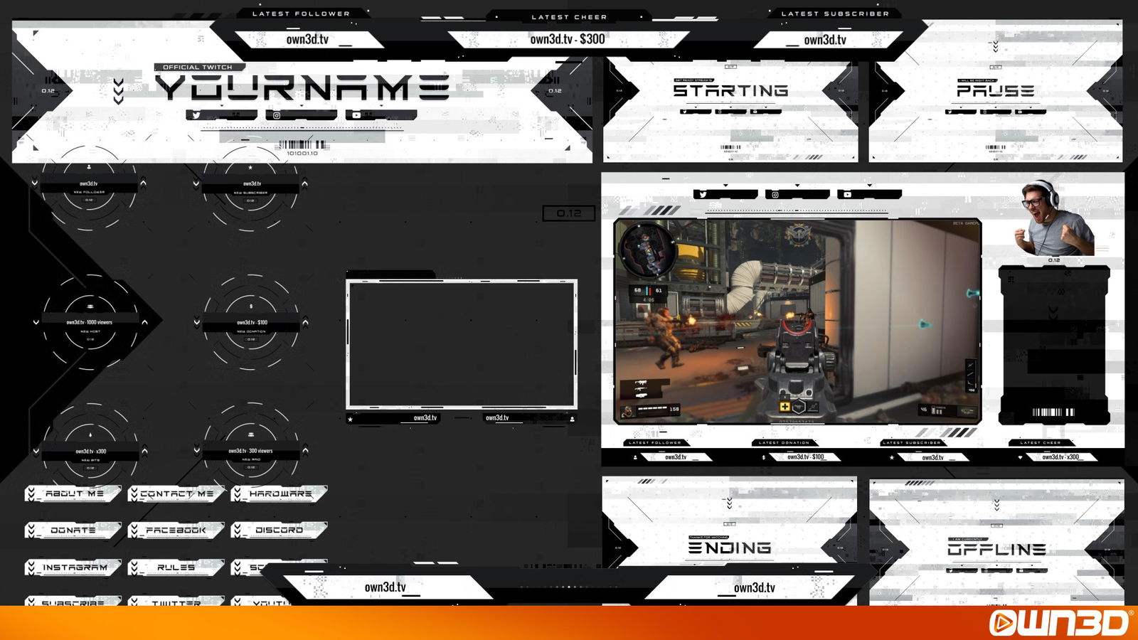 Bogon Electric – Twitch Stream Overlay Package (Alerts/Webcam  Overlays/Panels/Stingers) – Ratchet & Clank 2