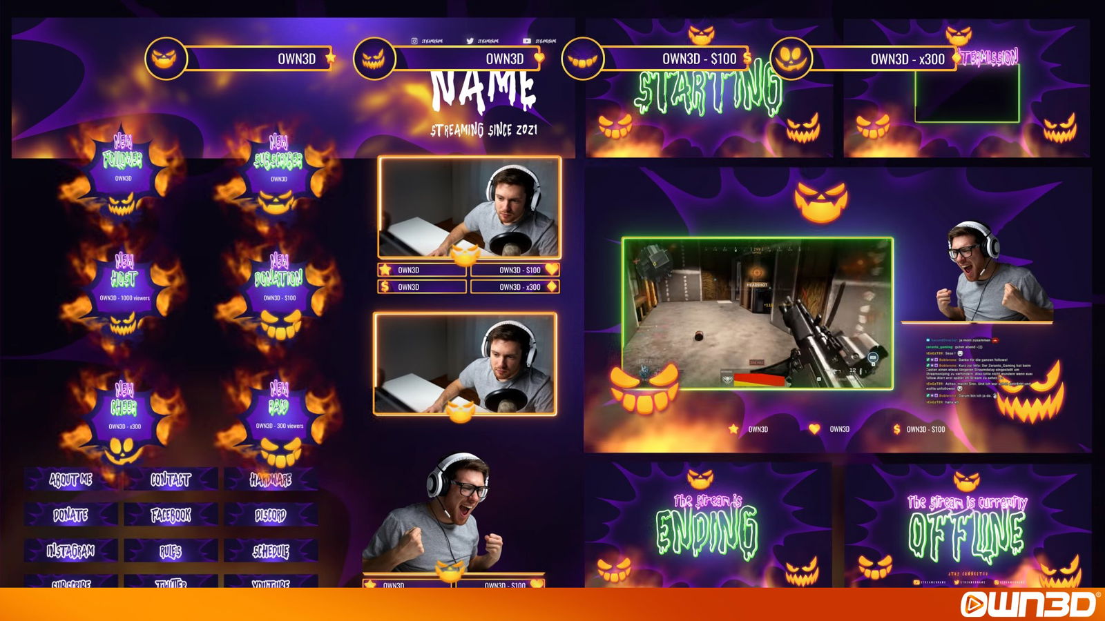 Neon Halloween Twitch Profile Banner