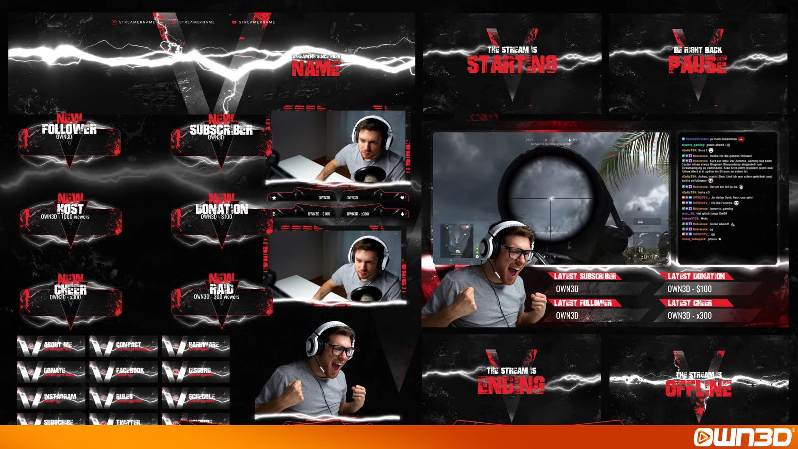 Chat Overlays / Screens / Banners for Twitch & More - OWN3D 🔥