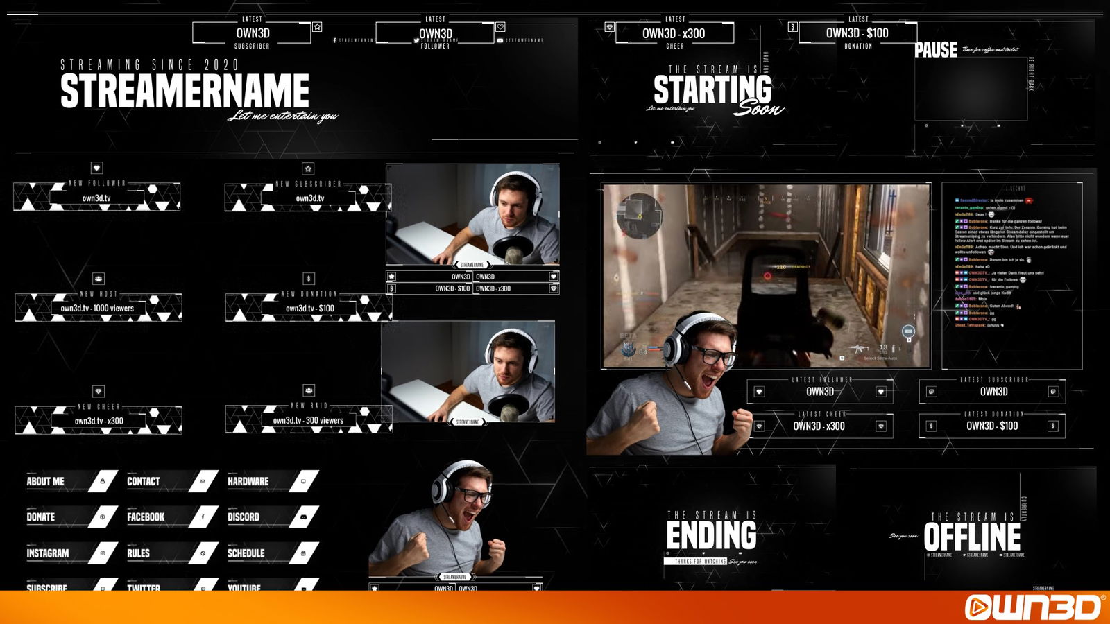 Cute Twitch Animated Transition Designs Overlay Stream Packages available  on