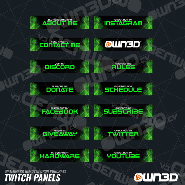 Verdant Twitch Panels - OWN3D