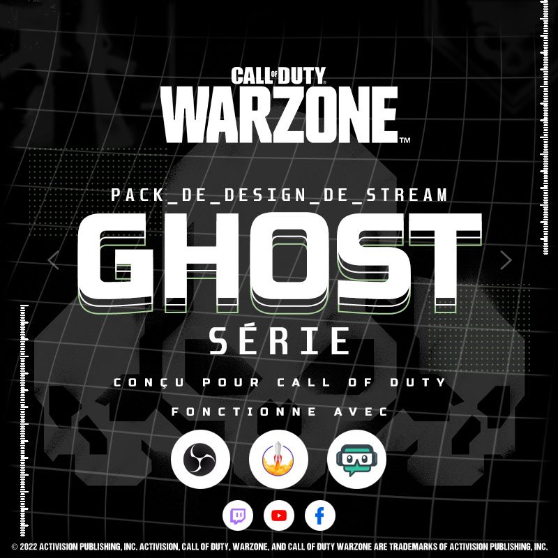Call of Duty Ghost Packs d'overlays de Stream pour Facebook