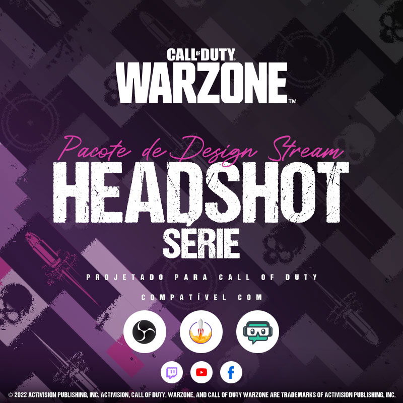 Call of Duty Headshot Pacotes de sobreposições para Stream para Jogos