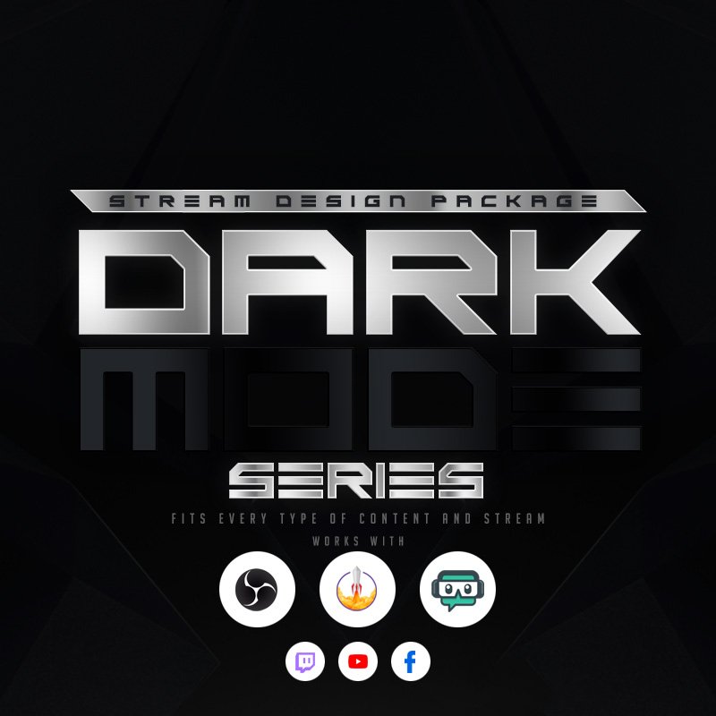 DarkMode Stream Overlay Package for Streamlabs