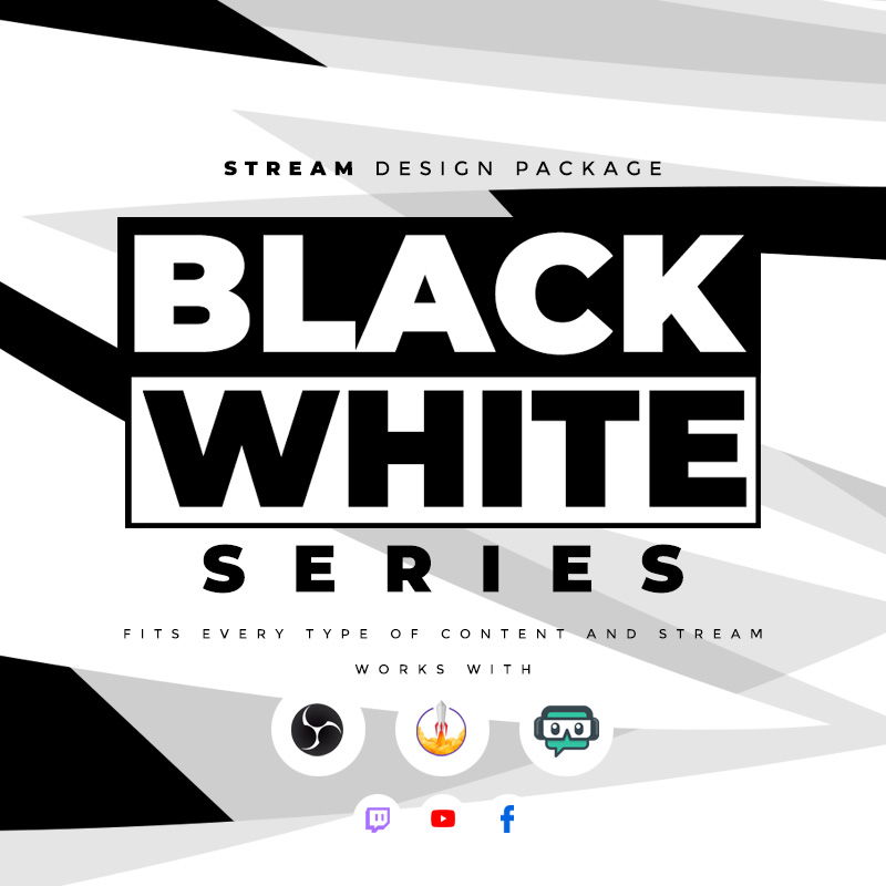 Black White Stream Overlay Package for Winter