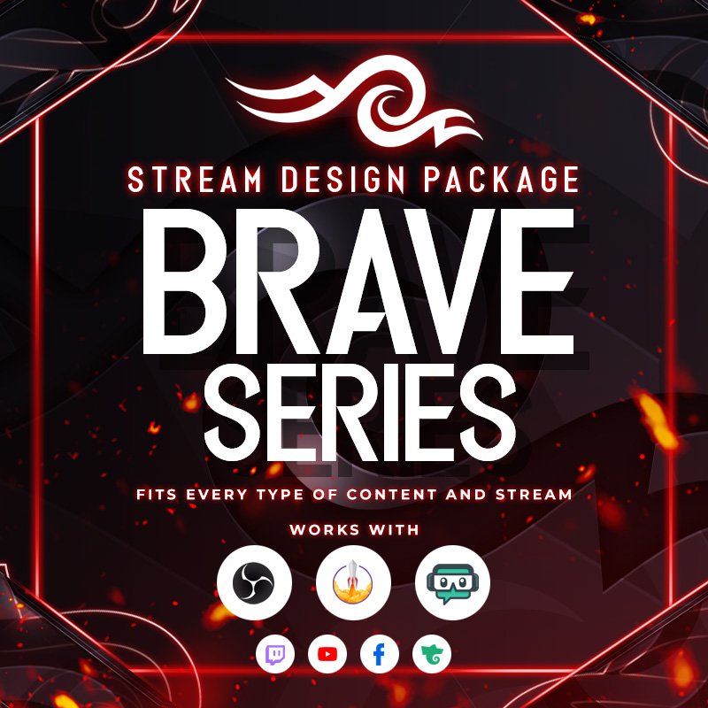 Brave Stream Overlay Package for Just Chatting