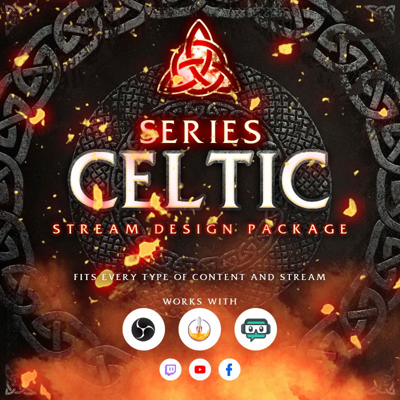 Celtic Stream Overlay Package for Just Chatting