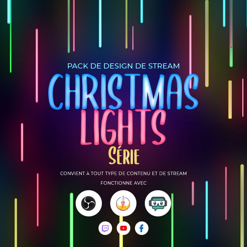 ChristmasLights Packs d'overlays de Stream pour Noël