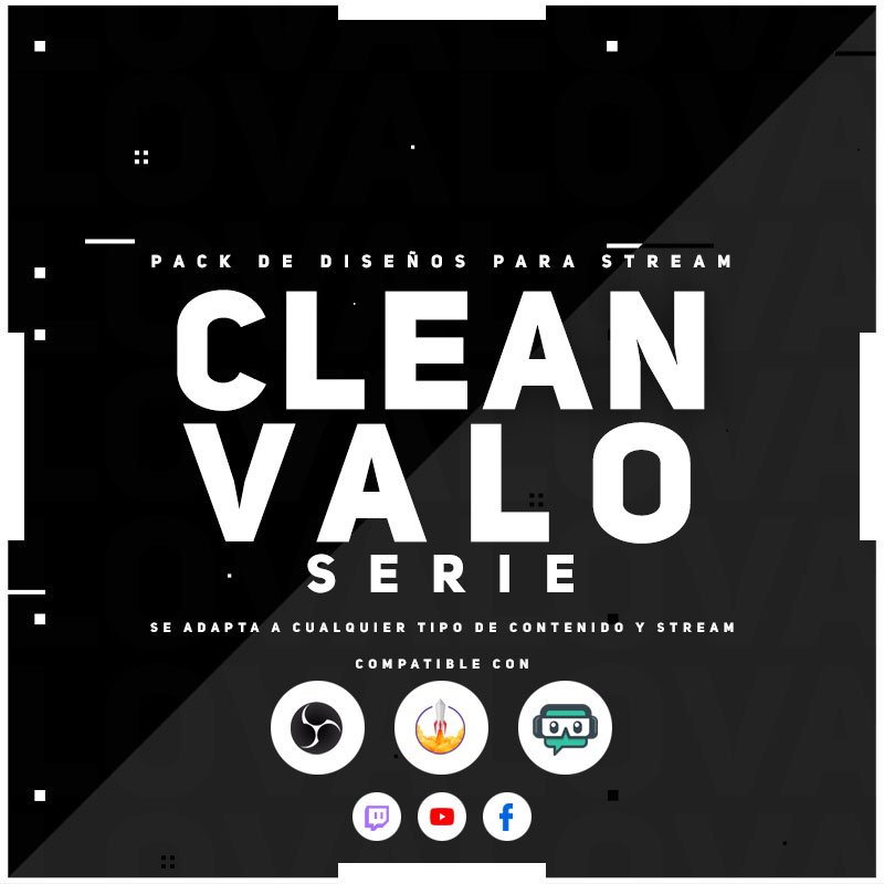 Clean Valo Paquetes de overlays para Stream para Valorant
