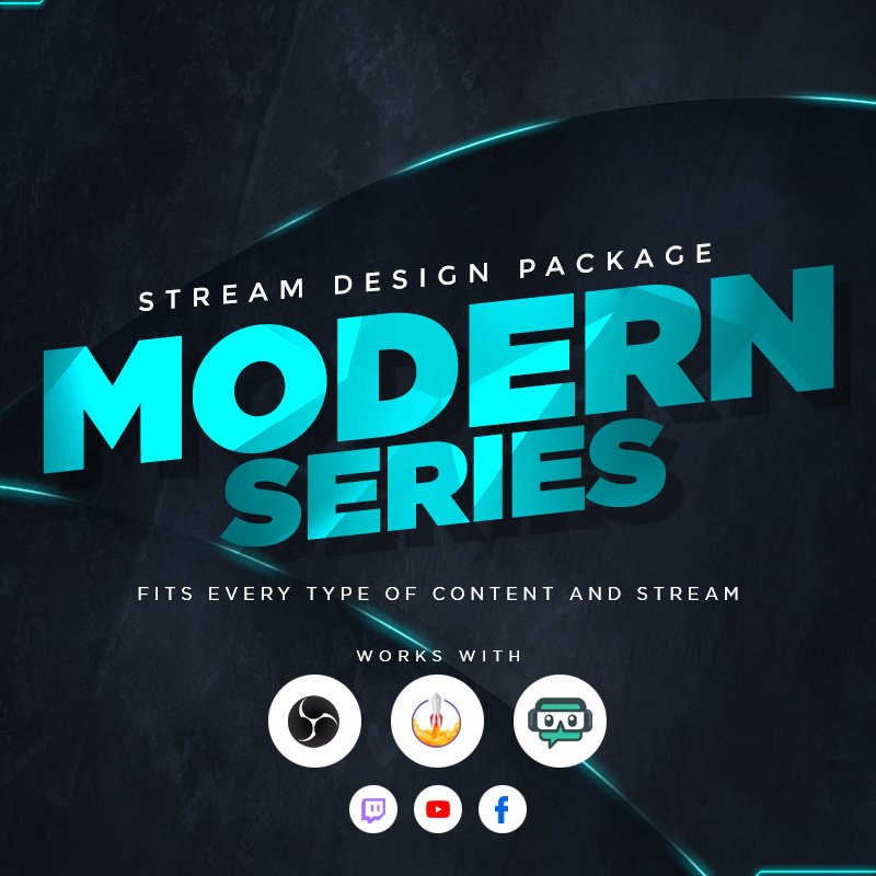 Modern Stream Overlay Package for Just Chatting