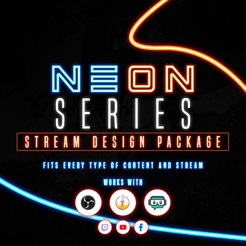 Neon Stream Overlay Package for IRL