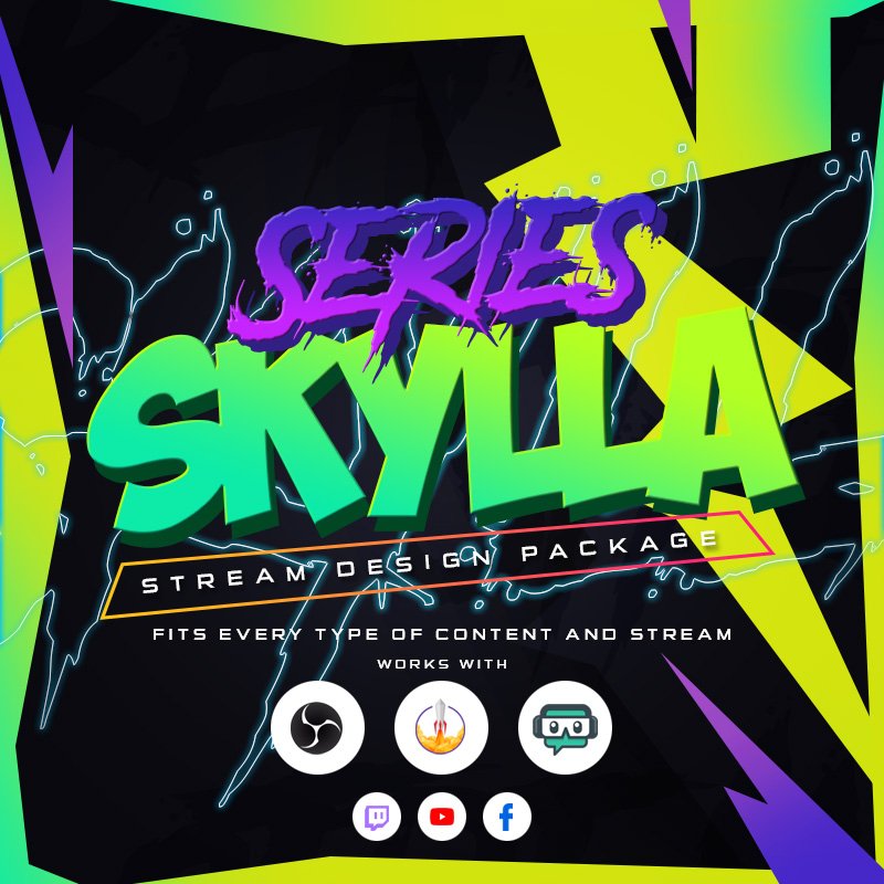 Skylla Stream Overlay Package for Just Chatting