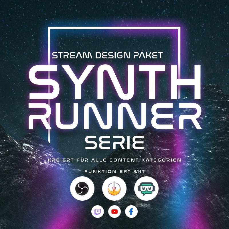 Synthrunner Stream Overlay Paket für Spiele