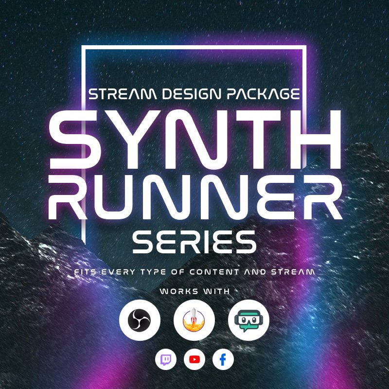 Synthrunner Stream Overlay Package for Just Chatting