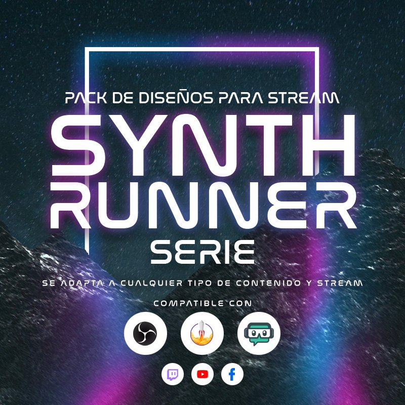 Synthrunner Paquetes de overlays para Stream para Facebook