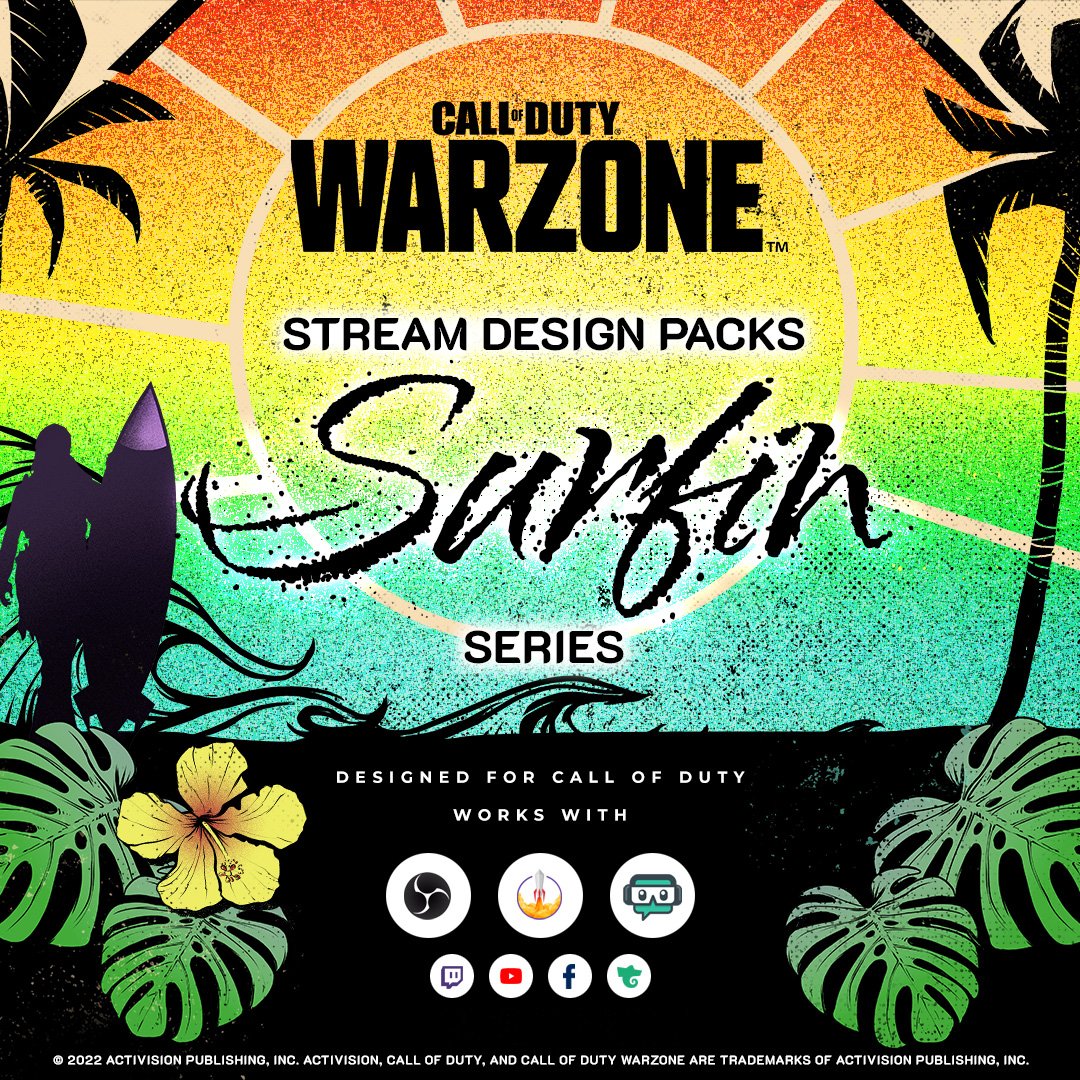 Call of Duty Surfin Paquetes de overlays para Stream para Streamlabs