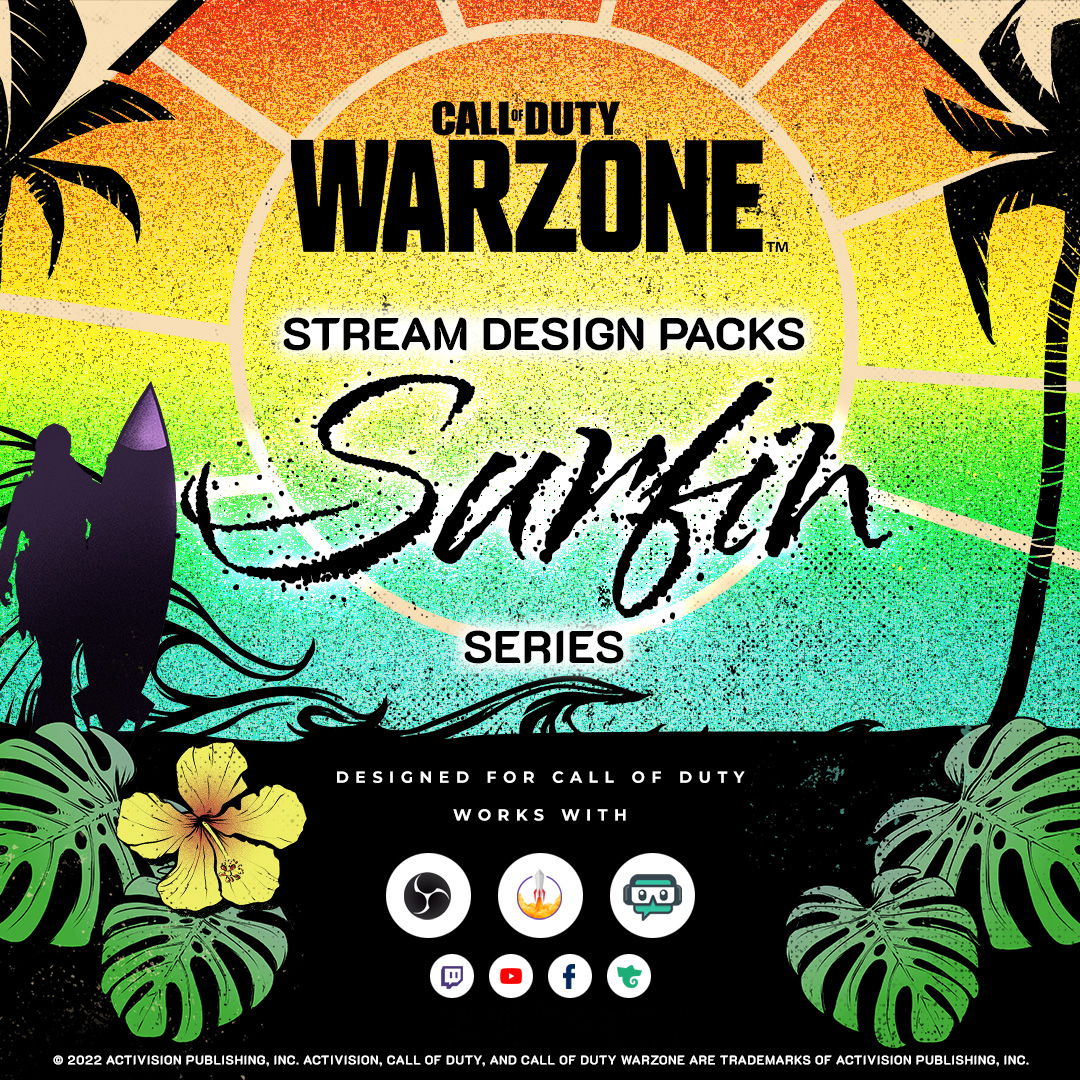 Call of Duty Surfin Paquetes de overlays para Stream para StreamElements